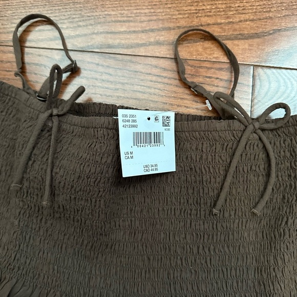 NWT American Eagle Smocked Babydoll Bow Tank Top - Picture 7 of 9